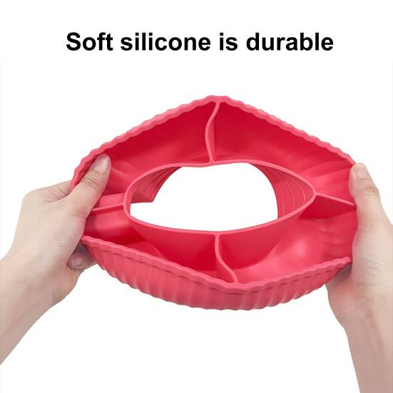 Snack Bowl Silicone Snack Platter for 40 Oz Cups Reusable Snack Tray 4-Compartment Snack Container for Cup Accessories Easy To Clean Serving