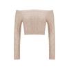 Women's Autumn and Winter Knitted Navel Short One-line Collar Slim Sweet Jumper