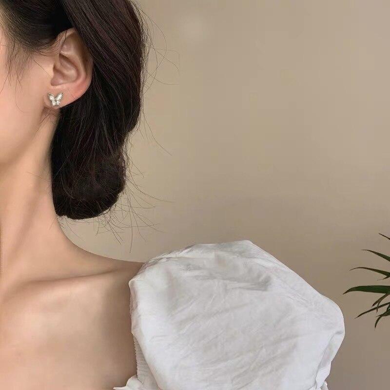 8 Pcs/set Girl Cute Acrylic Butterfly Flower Earrings Irregular Geometric Mini Studs Earrings Women Jewelry