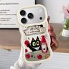 Soft Phone Cover Case for iPhone 16 Pro Max 13 12 15 Plus 17 Air 14 8 11 XR Tomato Sauce Black Cat