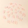 24PCS Nude Almond False Nails with White Tip Prevailing Natural Look Press-On Nail Sets for Manicure Lovers and Beauty Bloggers