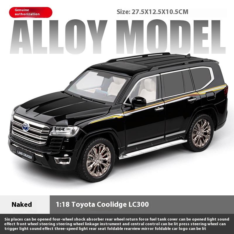 

1:18 Позашляховик Toyota Land Cruiser LC300 Лита модель автомобіля під тиском Дитяча іграшка Дитячий подарунок Подарунок на день народження для хлопчиків Модний дисплей чорний