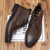 Mens Casual Business Office Formal Dress Chelsea Boots Shoes Genuine Leather Boot Black Ankle Botas Hombre Chaussure 2025