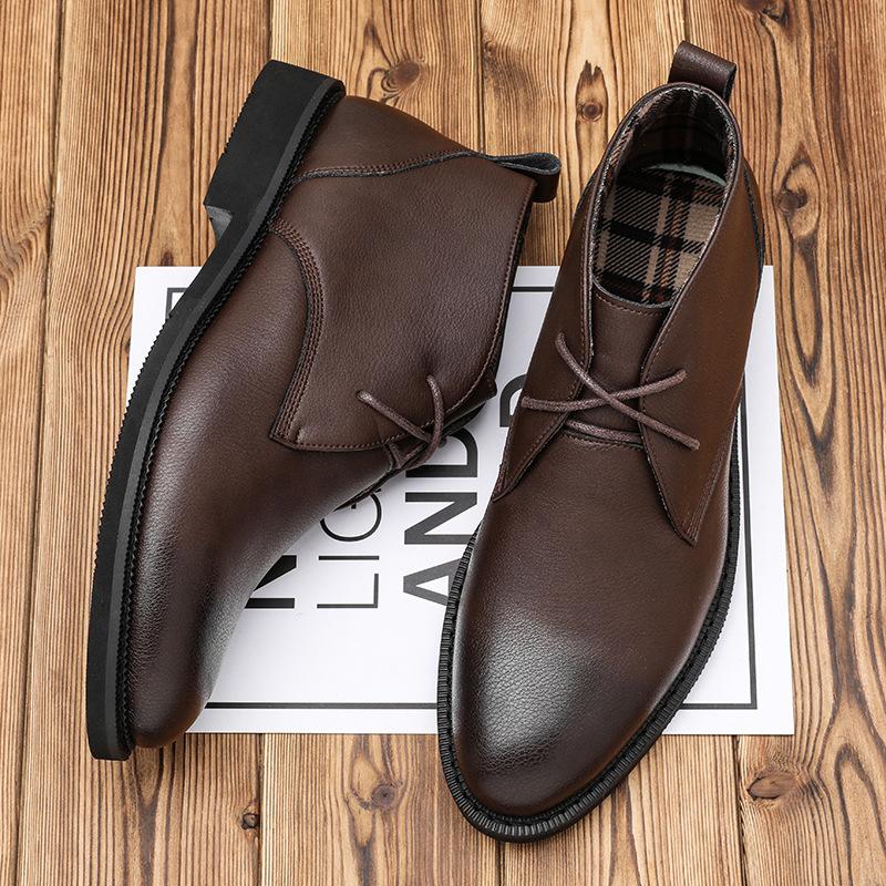Mens Casual Business Office Formal Dress Chelsea Boots Shoes Genuine Leather Boot Black Ankle Botas Hombre Chaussure 2025