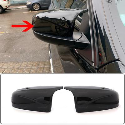 2ks Side Wing Zadní upravený styl vozu Jasně černá Krytky zrcátek se vzorem uhlíkových vláken Pro BMW X5 E70 X6 E71