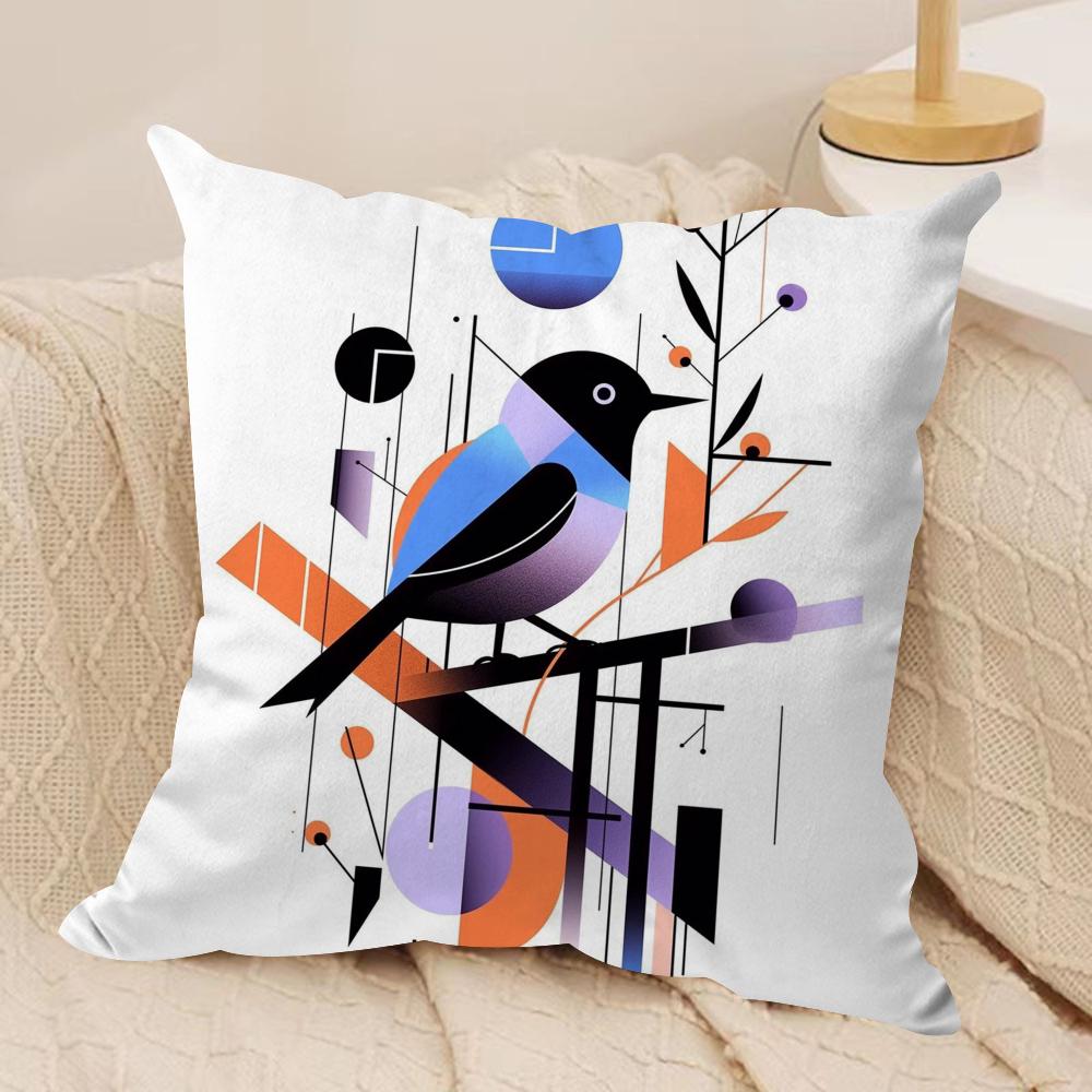Bauhaus Modern Style Cushion Cover Silky Short Plush Double-Sided Printed Pillow Case for Sofa All Seasons Home Decor Gift