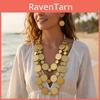 Bohemian Geometric Wooden Bead Multilayer Necklace And Earring Set For Women