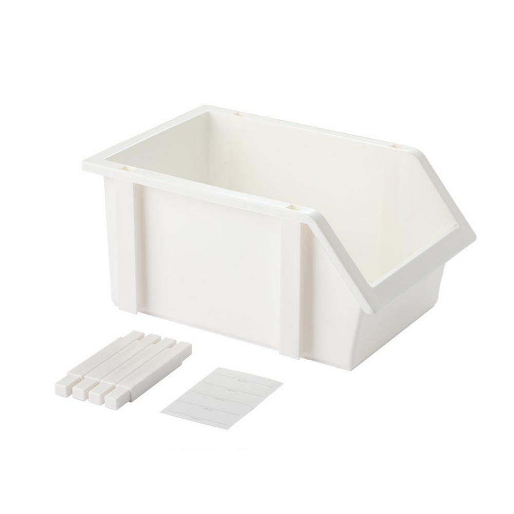 White/Grey Stackable Desk Organizer Plastic Desktop Storage Box Grooved Storage Boxes  Jewelry