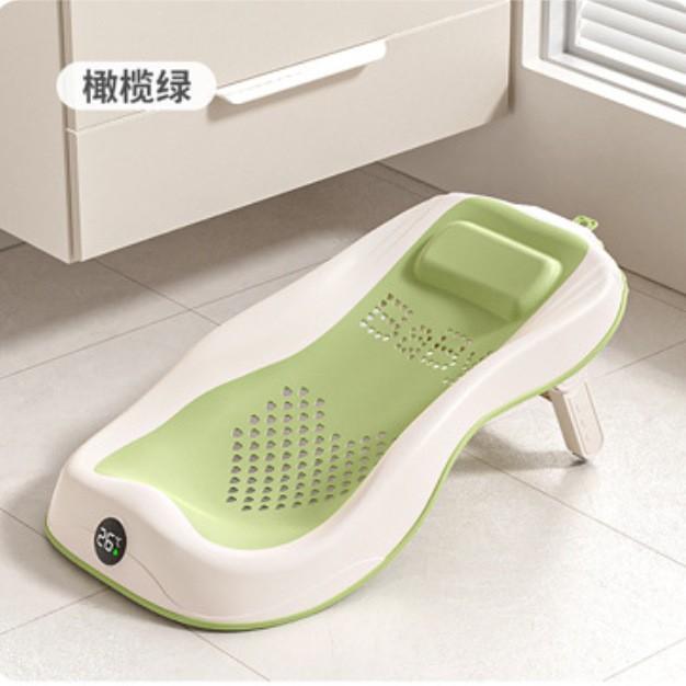 Temperature-sensitive baby bath basin, home bathroom anti-slip sitting and lying support bath rack, home baby folding