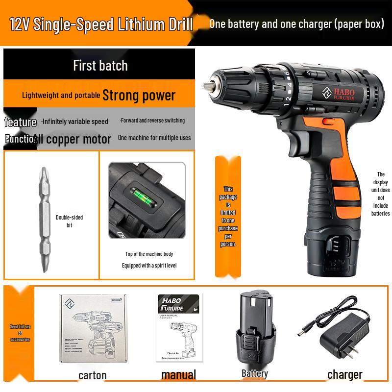 12V Rechargeable Lithium Impact Drill and Electric Screwdriver/Wrench Combo