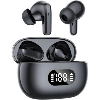 אוזניות Bluetooth אלחוטיות אוזניות בלוטות' עם נרתיק טעינה Touch Control אוזניות Bluetooth 5.3 עם תצוגה (שחור)