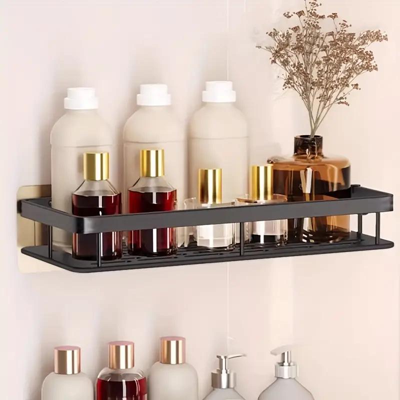 Suction Cup Wall-Mounted Triangle Bathroom Shelf - Space Aluminum, No Drilling Required