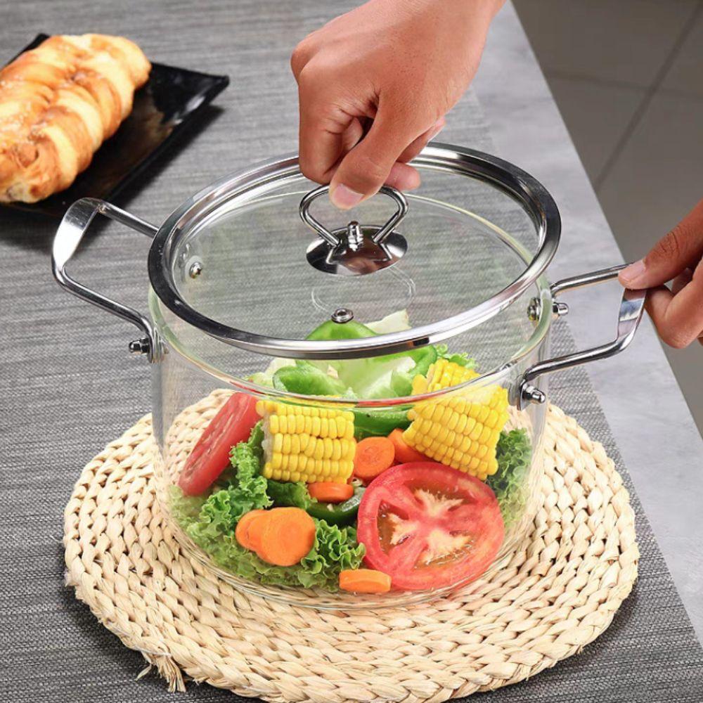 Transparent High Borosilicate Glass Cooking Pot Modern Milk Pot Glassware Soup Pot  Noodle