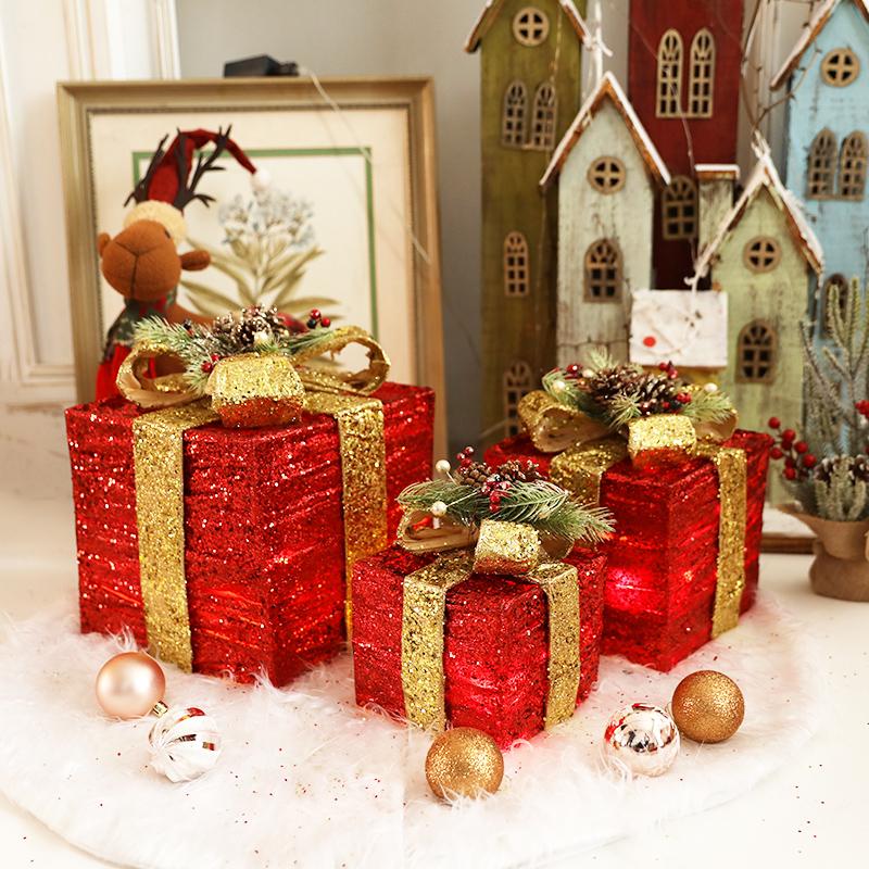 3 Pieces of Christmas Gift Boxes, Holiday Party Window Decorations, Christmas Tree Decorations, Christmas Gift Boxes, Gift Packs