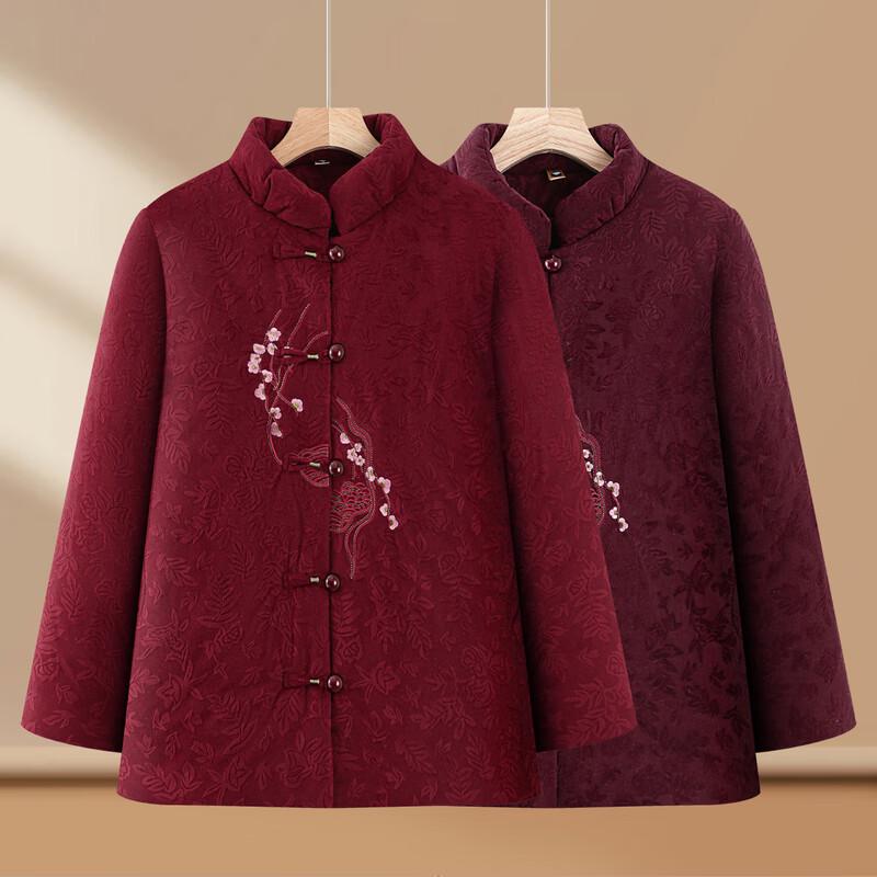 Grandma's Velvet-Lined Winter Padded Jacket (Tang Suit Style)