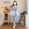 Toku and Yu Camisole Mini Gothic Lolita Ribbon Tiered Lolita Jumper Mori Sickly Perfect for Tea School and Events Skirt, Girls' Skirt, Palace-Style,
