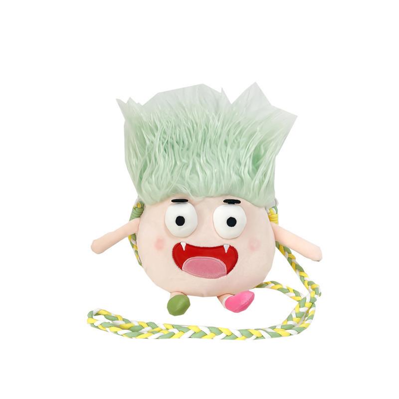Plush Cute Hairy Doll Crossbody Bag With Zipper Closure For Daily Use