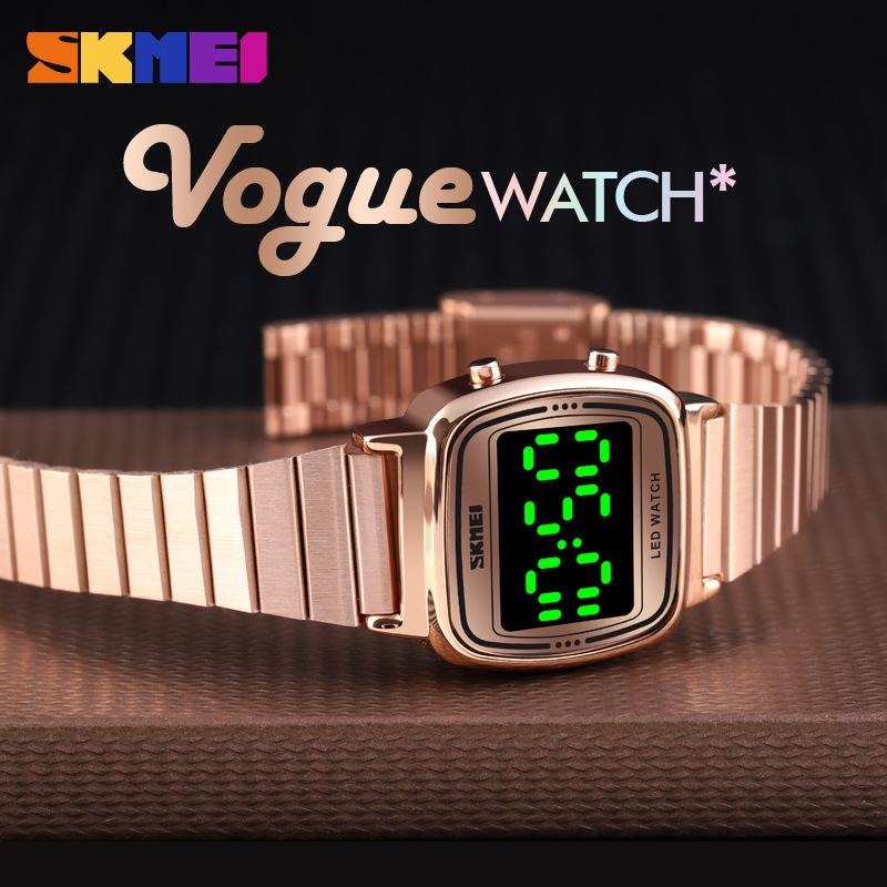 Exquisite, fashionable and simple green luminous women's ins wind led electronic watch