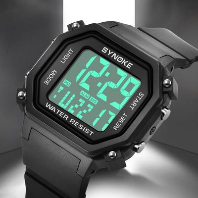 Top Brandneue Retro Sport Elektronische Uhr Studenten Wasserdichte Uhr Multifunktionale Mode Leuchtender Alarm Herren Armbanduhr