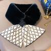 New Korean Style Winter Scarf Versatile for Women  Warm and Thickened  Simple Cross Scarf  Knitted  Cute Neck Protector Fur Collar