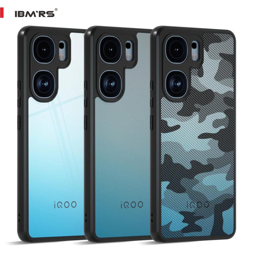 (Comes with wrist strap)IBMRS for vivo iQOO Neo9S Pro+ Case,Camo Frosted transparent Shockproof Protection Case