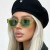 Unisex Fashion Trendy Retro Vintage Sunglasses Small Frame Oval Narrow Sunglasses for Street Photography UV Protection