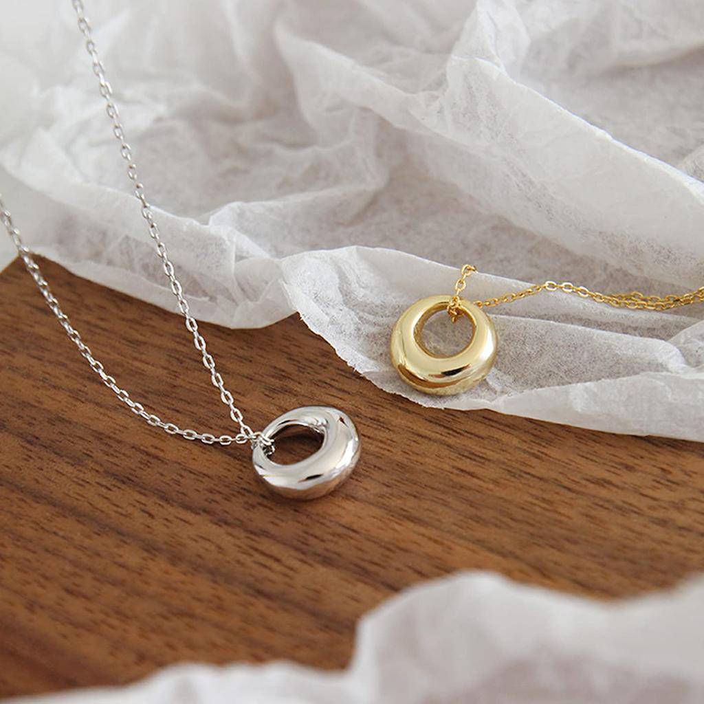 Necklace for 18K Gold 925 with Genuine Jewelry [Pasurohu] Women, K18, Coating, Silver, Pendant, Popular, Delicate, Gold, Platinum, Adjuster,