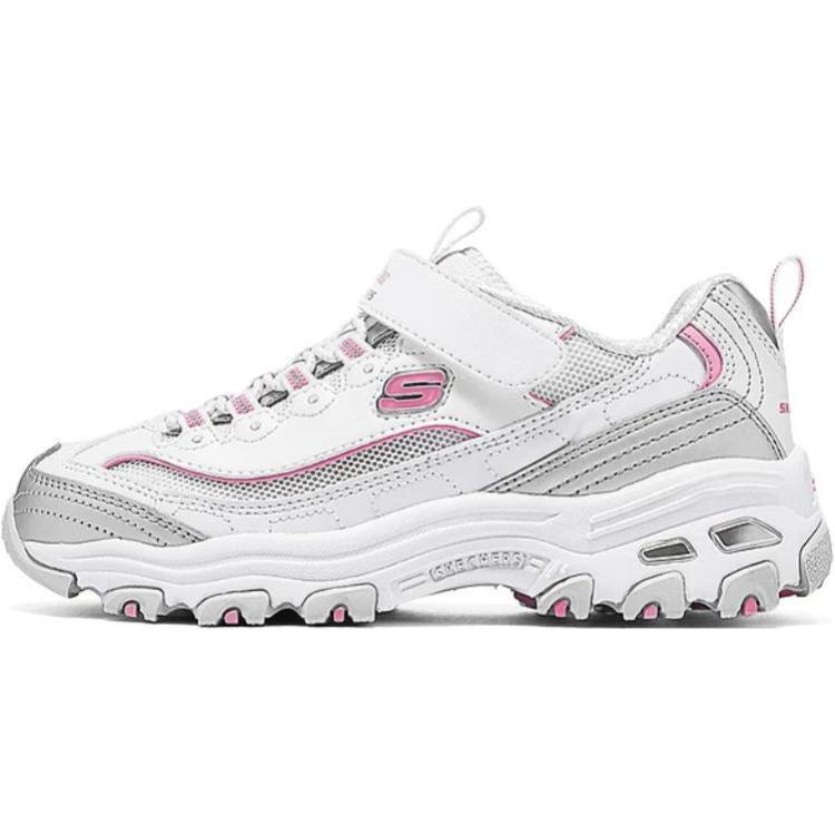 Skechers Модные спортивные низкие повседневные кроссовки для девочек Детские кроссовки Серебристые 319064L-WSLM 28.5