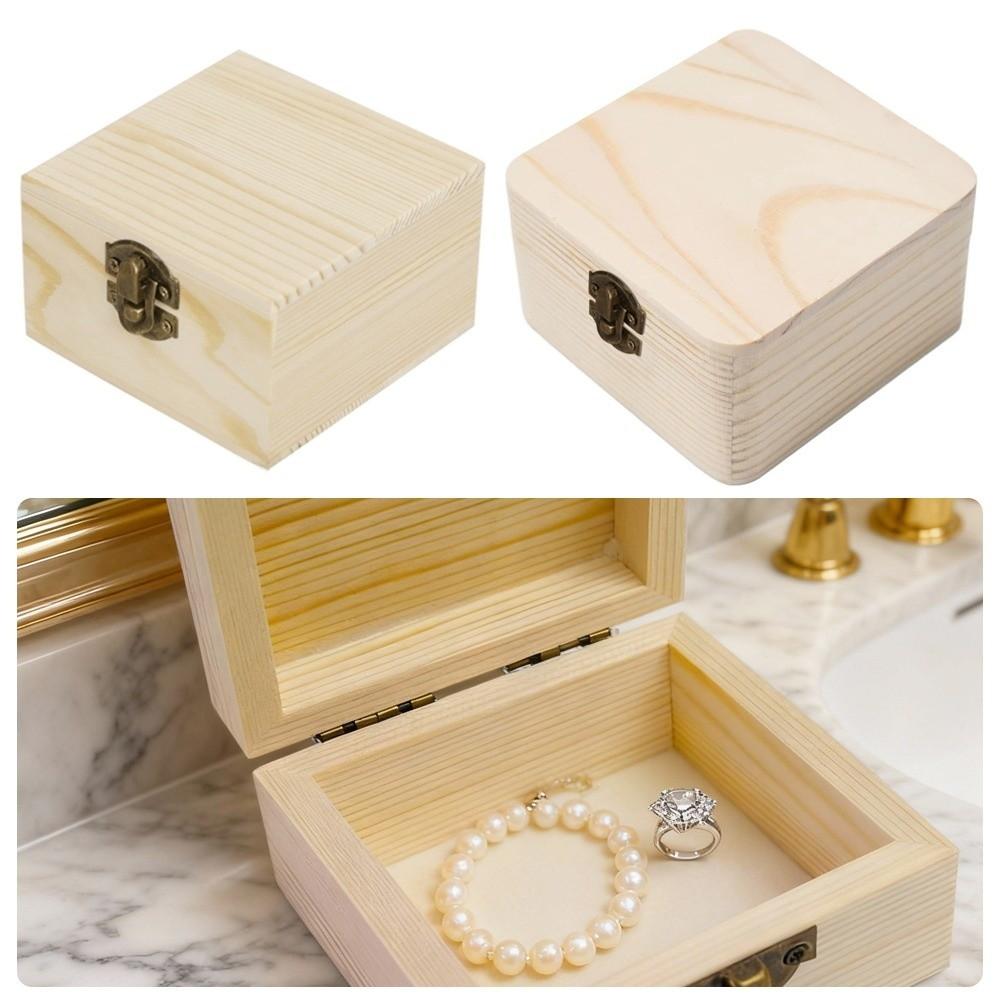 Plain Wooden Packing Box Small Size Gift Box Jewelry Storage Box  Jewelry and Small Item Storage