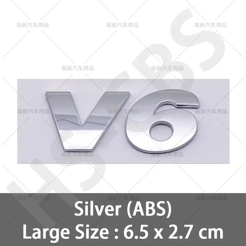 ABS V6 V8 Automobile Displacement Logo For VW Volkswagen Car Styling Rear Trunk Stickers Emblem Tailgate Decal Car AccessoriesKD0