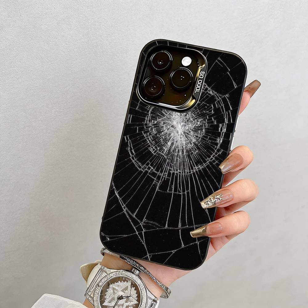Brokenness Phone Case For iPhone 17,16,15,14,13,12,11 Plus,Pro Max,XS,Colorful Silver Phone Case Funda Cover