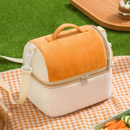 Commuter Lunch Bag with Adjustable Strap Double Layer Insulated Bag, Large Capacity Leakproof Thermal Cooler Food Storage for Work Water Resistant