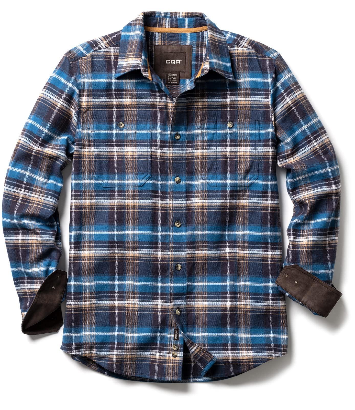 

CQR Рубашка с длинным рукавом стандартного кроя и фланелевая зимняя однотонная, идеально подходит для улицы и американского кэжуала и мужская [Теплая, Толстая, Прочная]