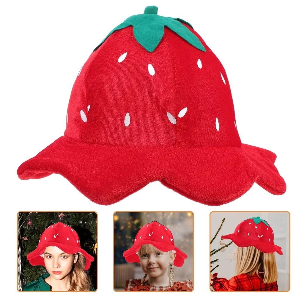 Red Strawberry Headgear Winter Warm Strawberry Cosplay Cute Fruit Strawberry Cap Halloween Costume