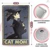 Cat Decor for Cat Lovers Metal Sign - Witch Cat Mom Metal Wall Art Tin Sign Indoor Halloween Decor Outdoor Black Cat