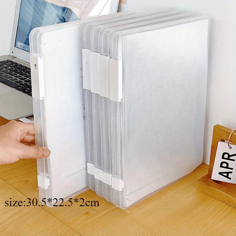 1pc A4 File Storage Box Transparent File Contract Classification Bills Sorting Office Document Case Organizer Supplies Dustproof Box