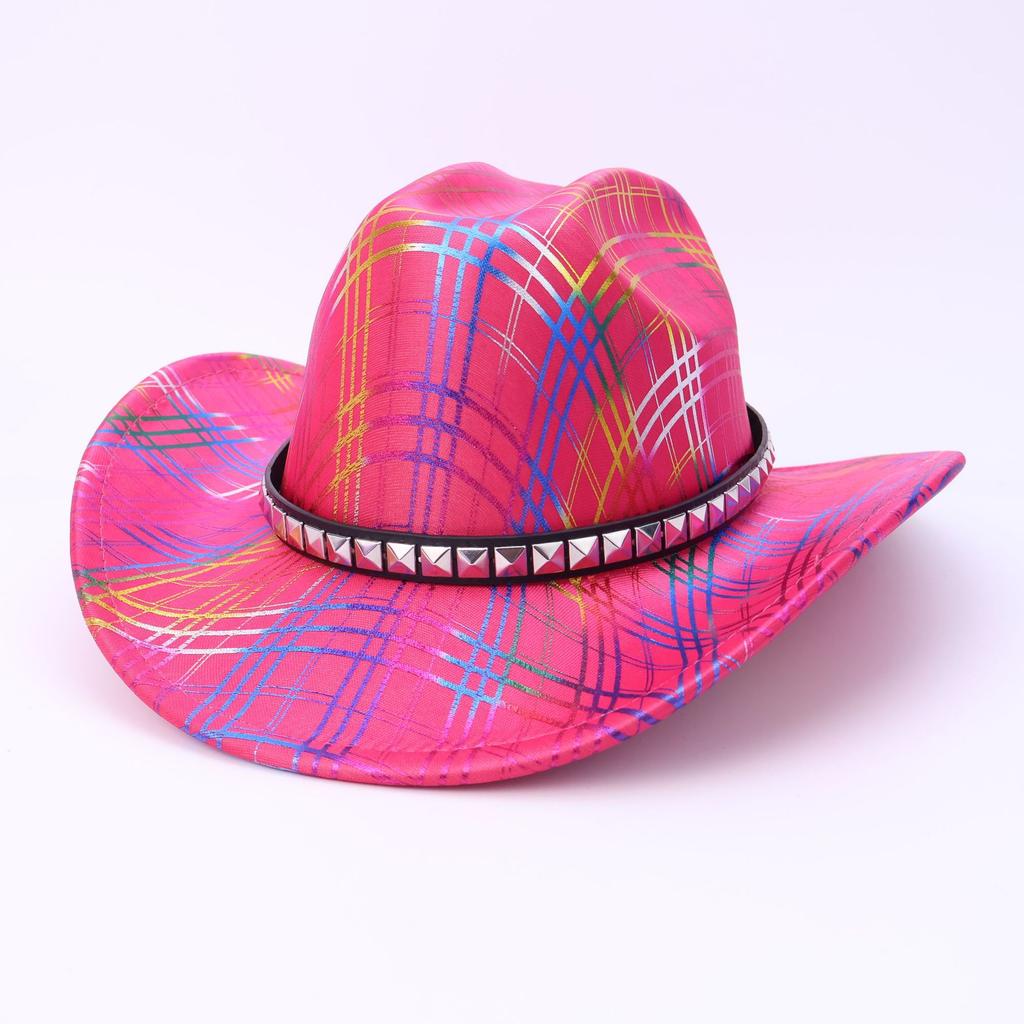 Halloween Party Line Symphony Western Style Cowboy Hat Colorful One-word Top Jazz Hat Men's and Women's Versatile Top Hat
