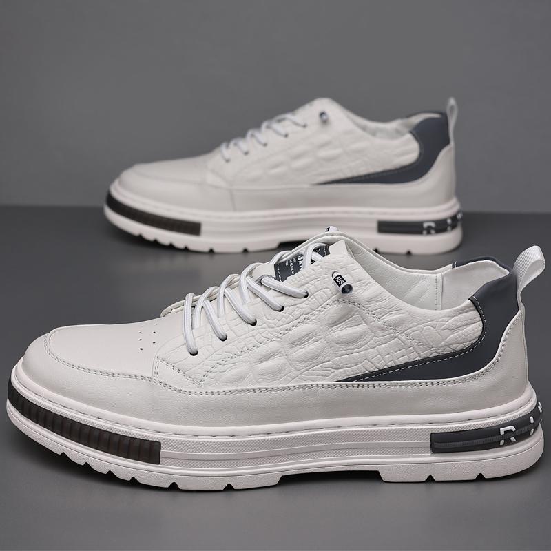 Fashion Brand Men's Sports Leisure Shoes Thick Soled Leather Increased Height British Shoes Versatile Men's Workwear Shoes