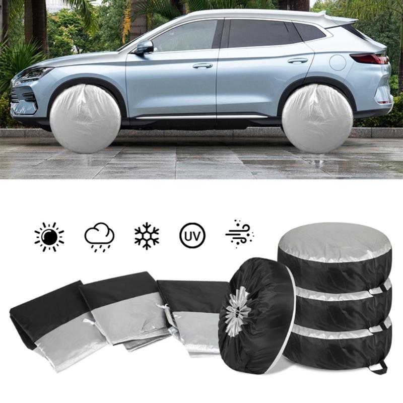 1Pc/4Pcs Spare Tyre Bag Anti Scratch Tire Cover Tire Waterproof Anti Dust Car Tire Storage Bag with Handle 65x37/80x47cm