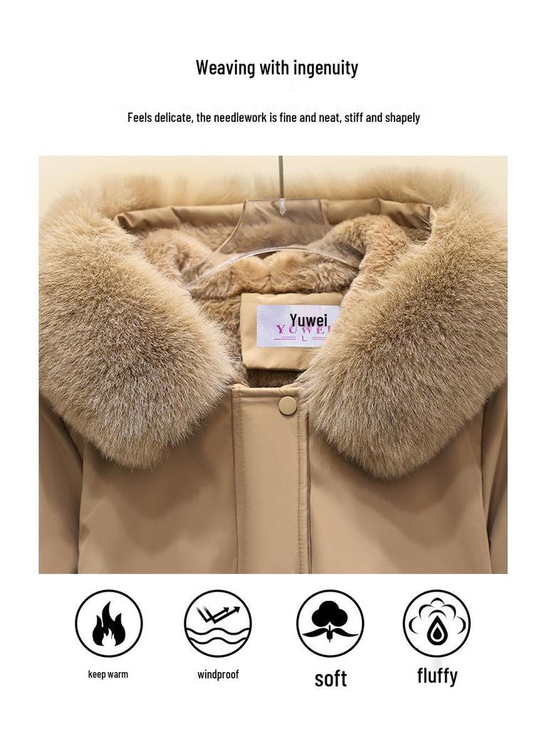 Damska zimowa parka z podszewką z polaru - Gruba, ciepła kurtka z kapturem w stylu japońskim i koreańskim