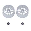 LS Studio Kyosho MRD ZERO AWD RWD RC Car Aluminum Wheels Drift Tires of Y 22MM P.D Mini-Z 1/24, 1/27, 1/28 (Set 2) LS-WH-04 (Silver W+0.5)