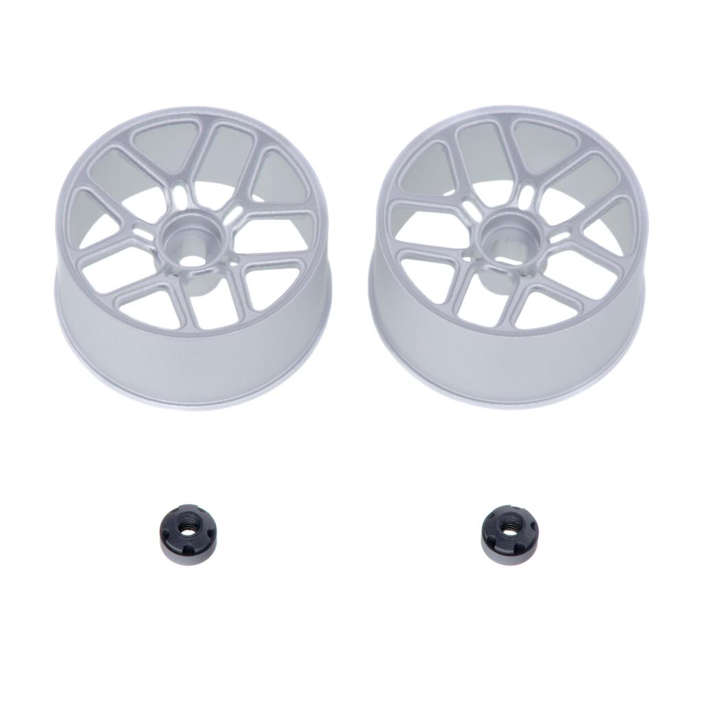LS Studio Kyosho MRD ZERO AWD RWD RC Car Aluminum Wheels Drift Tires of Y 22MM P.D Mini-Z 1/24, 1/27, 1/28 (Set 2) LS-WH-04 (Silver W+0.5)