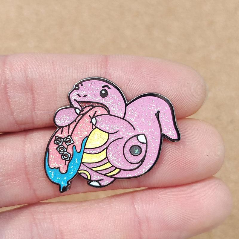 Squirtle Glitter Powder Hard Enamel Pins Brooch Collecting Lapel Badges Men Women Fashion Jewelry Gifts Adorn Backpack