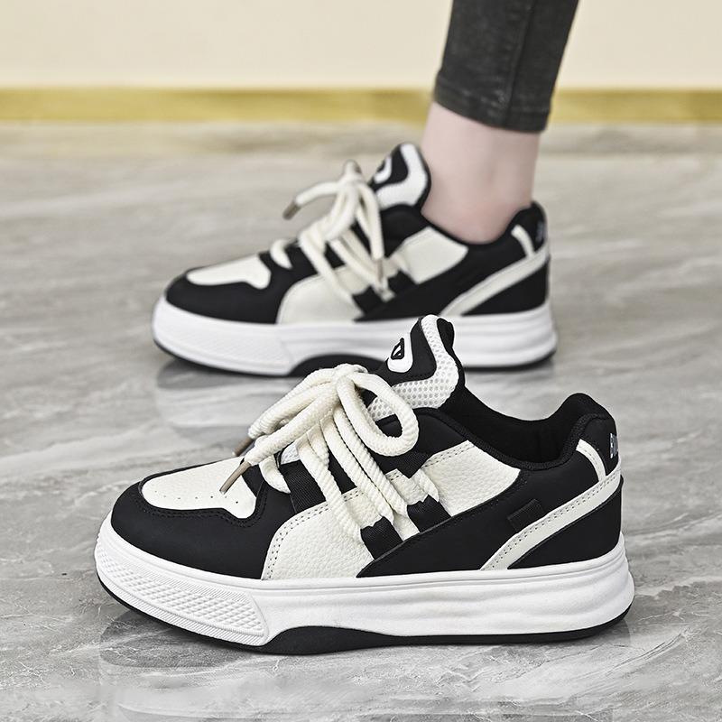 Platform White Shoes Women's New Heightening Versatile Casual Board Shoes Niche Retro Contrasting Sports Dad Trendy Shoes