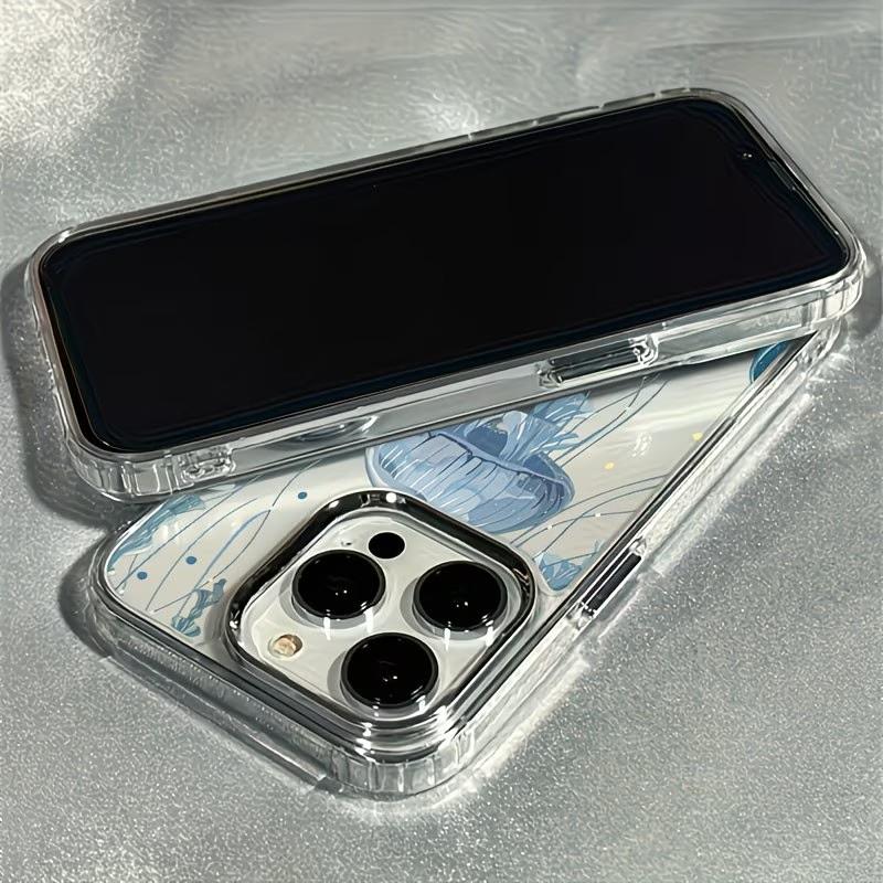 Transparent Jellyfish Pattern Phone Case for Samsung Galaxy S26 S25 S24 S23 S22 FE Plus Ultra 5G S26 Plus Clear Shockproof Cover