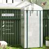 4 Tier Mini Portable Greenhouse Compact Plant Grow Shed Metal Frame PE Cover with Lockable Rolling Wheels, White