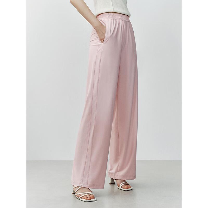 PEACEBIRD Women's Straight Ice Silk Wide-Leg Pants