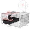 Small Animal Cage with Removable Enclosure, Playpen with Hutch, Incl. Accessories, Black