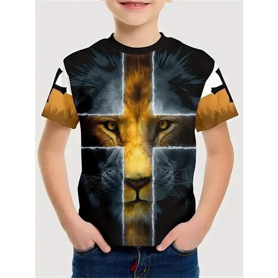 Kids T-shirts O Neck Tops Polyester Casual Sportwear Comfortable Tees Short Sleeve 3d Print T Shirt