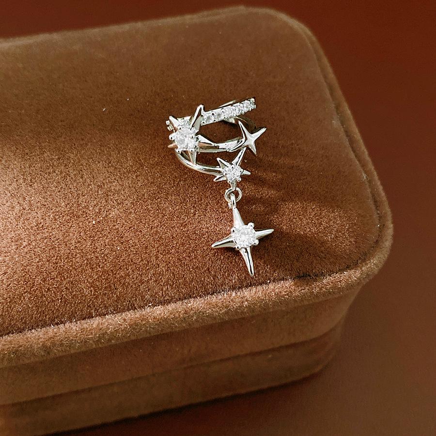 Zircon Multi-layer Star No-Pierce Ear Clip - Women s Elegant Light Luxury Earrings